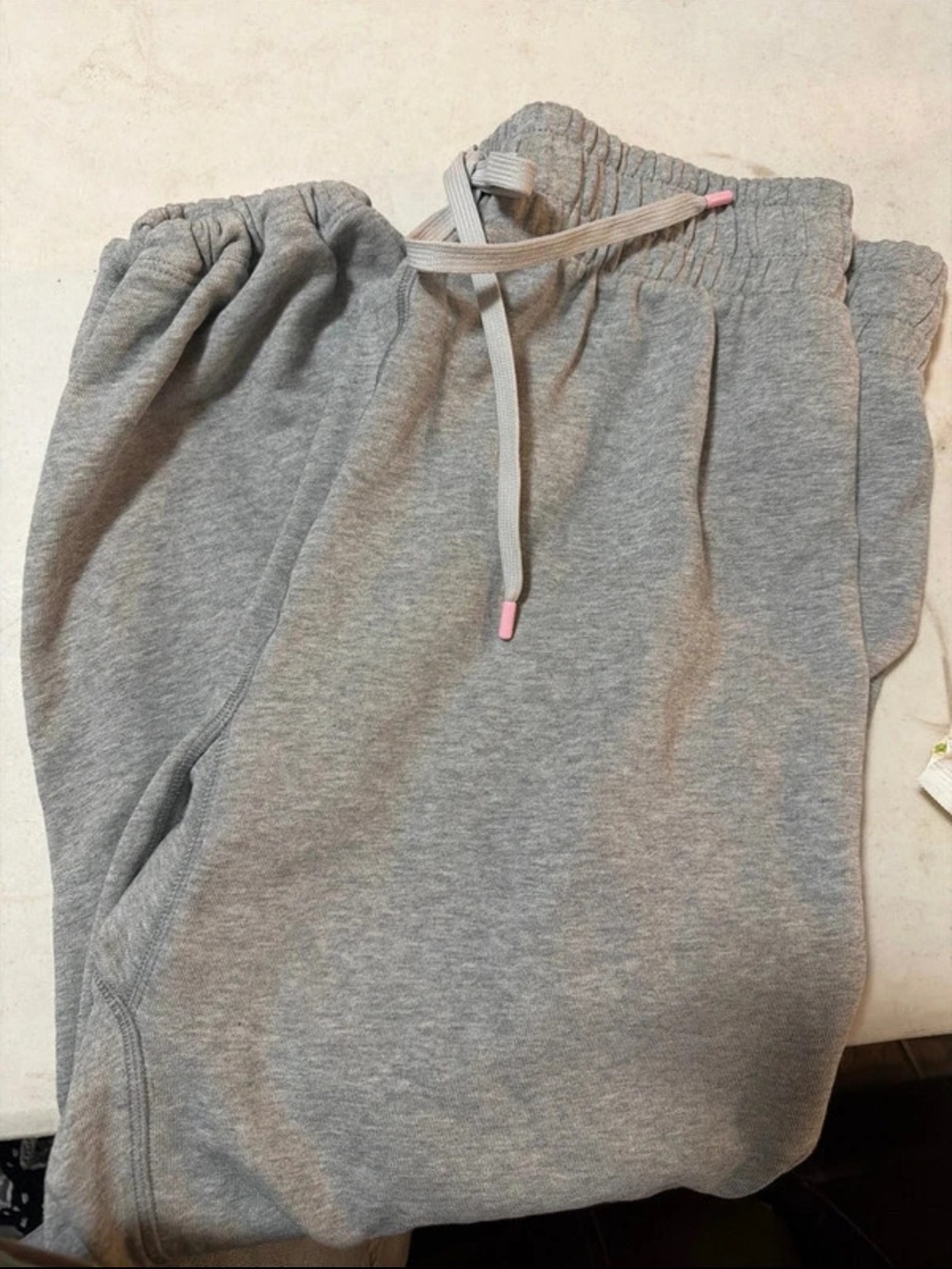 Victoria's Secret Gray Kids Sweatpants with Pink Drawstring Tips